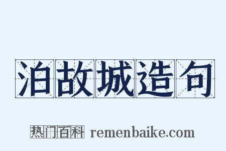 泊故城造句是什么意思的图片